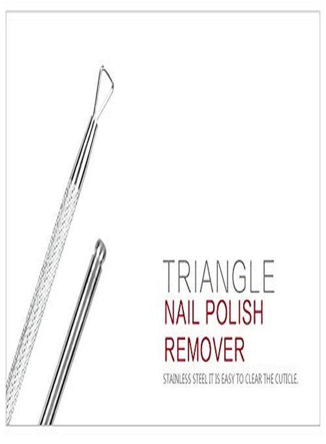 Rolabling Stainless Steel Triangle Nail Polish Remover Nail Art Nail Cuticle Pusher Peeler Scraper Tool Remove&Soak Off Gel Nail Polish for Fingernail and Toenail - Image 2