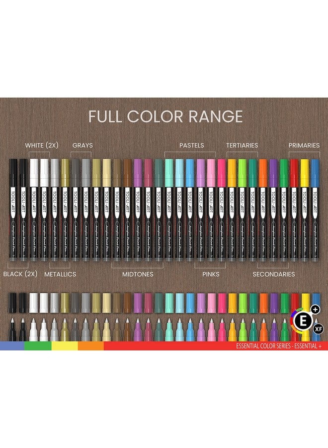 TOOLI-ART Acrylic Paint Pens Assorted Vibrant Markers For Rock Painting, Canvas, Glass, Mugs, Wood, Fabric, Metal, Ceramics. Non Toxic, Quick Dry, Multi-Surface, Lightfast (Extra Fine) - Image 4