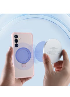 General Applicable to Samsung Galaxy A16 anti-drop magnetic suction bracket, mobile phone case A16 matte skin protection cover (pink)  - Image 3