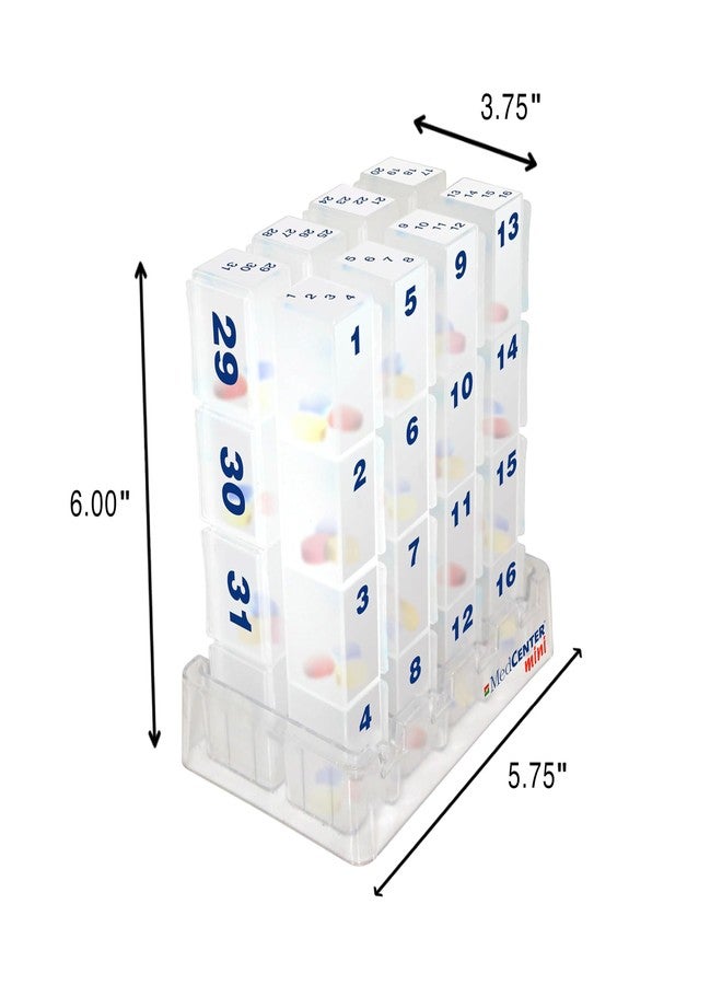 MedCenter Monthly Pill Organizer - 31-Day Pill System with Daily Numbered Boxes, Travel Canvas Pouch & Bonus Tweezers - Easy, Organized, and Simple Medication Management - Image 2