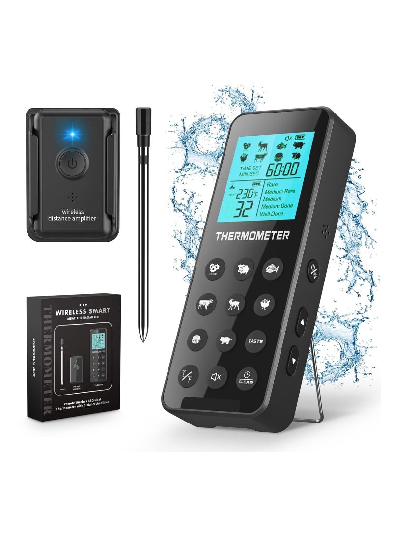 SYOSI Wireless Meat Thermometer IP67, with Probe, 300FT Digital Wireless Meat Thermometer with Alarm Function, for The Oven, Grill, Kitchen, BBQ, Smoker, Rotisserie, Meat Grill Thermometer - Image 1