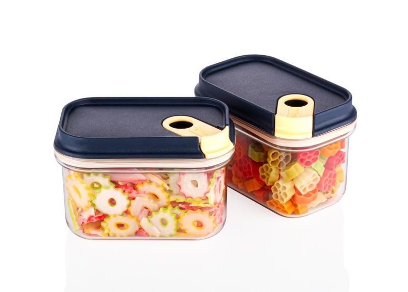RITU Push 'N' Lock Plastic Airtight Food Containers | 650ml Set of 2 | Ideal for Vegetables, Fruits, Fish & Eggs| Leakproof Storage Jars With Lock Lid | Each BPA Free Transparent Lunch Box For Kitchen - Image 2