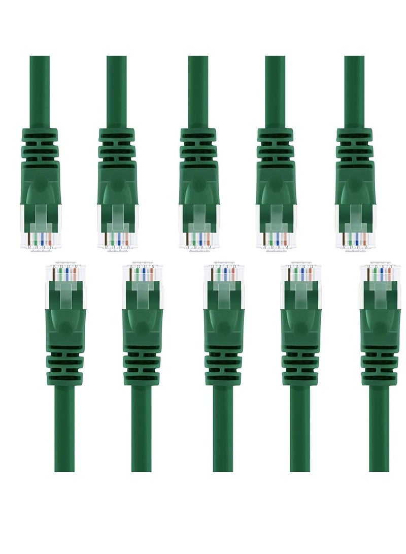 DKURVE 10-Pack, 2M RJ45 Cat6 Snagless 6ft Ethernet Patch Cable Green  - Image 1