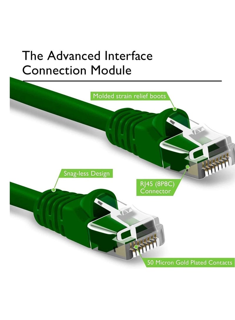 DKURVE 10-Pack, 2M RJ45 Cat6 Snagless 6ft Ethernet Patch Cable Green  - Image 2
