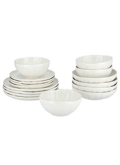 La Mesa La Mesa 16 PCs Dinner Set Porcelain White with Gold Rim  - Image 1