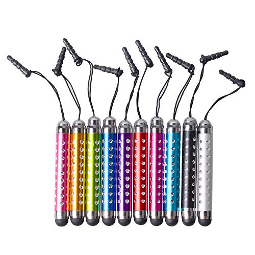 IC ICLOVER 10PCS Bling Retractable Stylus Pens for iPhone 14/13/12/11/PRO/Max/X/XS MAX, iPad, iPod, Samsung, Android Phone, Kindle, Tablet PC, Compatible with All Device with Capacitive Touch Screen - Image 2