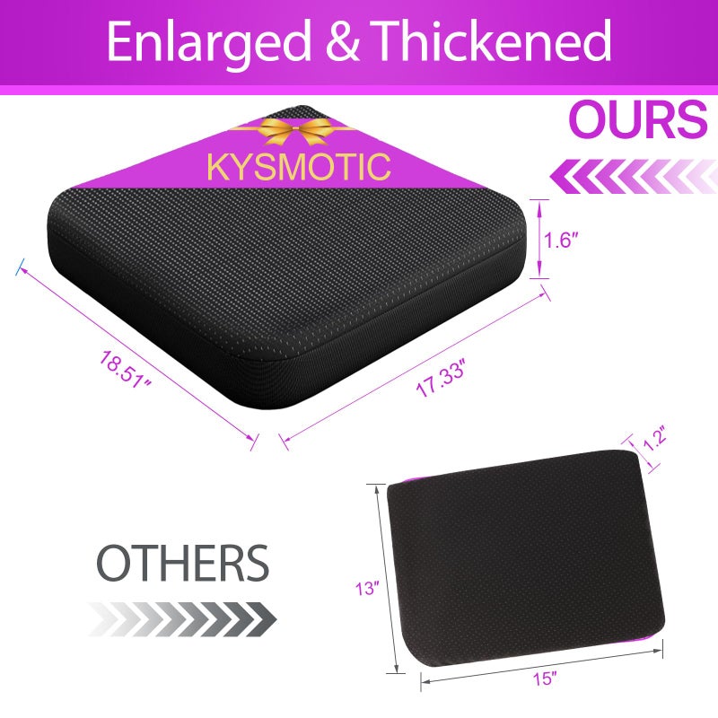KYSMOTIC Gel Seat Cushion for Long Sitting (Large & Thick), Soft & Breathable, Gel Cushion for Wheelchair, Gel Chair Cushion for Hip Pain, Gel Seat Cushion for Office Chair (Black Cover) - Image 4