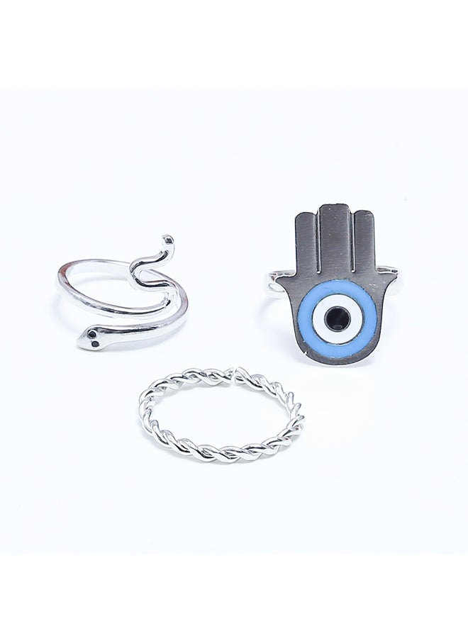 FLUFFY Hand&Snake Earing-Silver  - Image 1