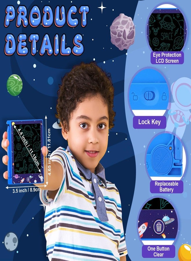 نيزيو مجموعة نيزيو المكونة من 6 قطع من ألواح الكتابة الإلكترونية الصغيرة LCD للأطفال، مقاس 4.6 بوصة، قابلة للمسح وإعادة الاستخدام، مثالية لتزيين حفلات أعياد الميلاد (موضوع الفضاء). - Image 2
