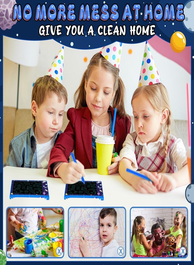 نيزيو مجموعة نيزيو المكونة من 6 قطع من ألواح الكتابة الإلكترونية الصغيرة LCD للأطفال، مقاس 4.6 بوصة، قابلة للمسح وإعادة الاستخدام، مثالية لتزيين حفلات أعياد الميلاد (موضوع الفضاء). - Image 4