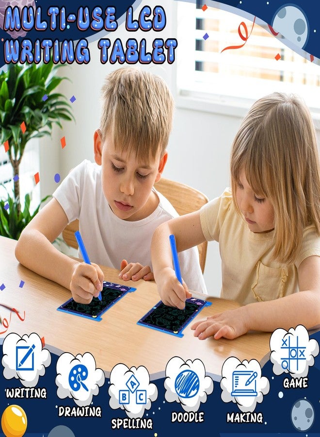 نيزيو مجموعة نيزيو المكونة من 6 قطع من ألواح الكتابة الإلكترونية الصغيرة LCD للأطفال، مقاس 4.6 بوصة، قابلة للمسح وإعادة الاستخدام، مثالية لتزيين حفلات أعياد الميلاد (موضوع الفضاء). - Image 3