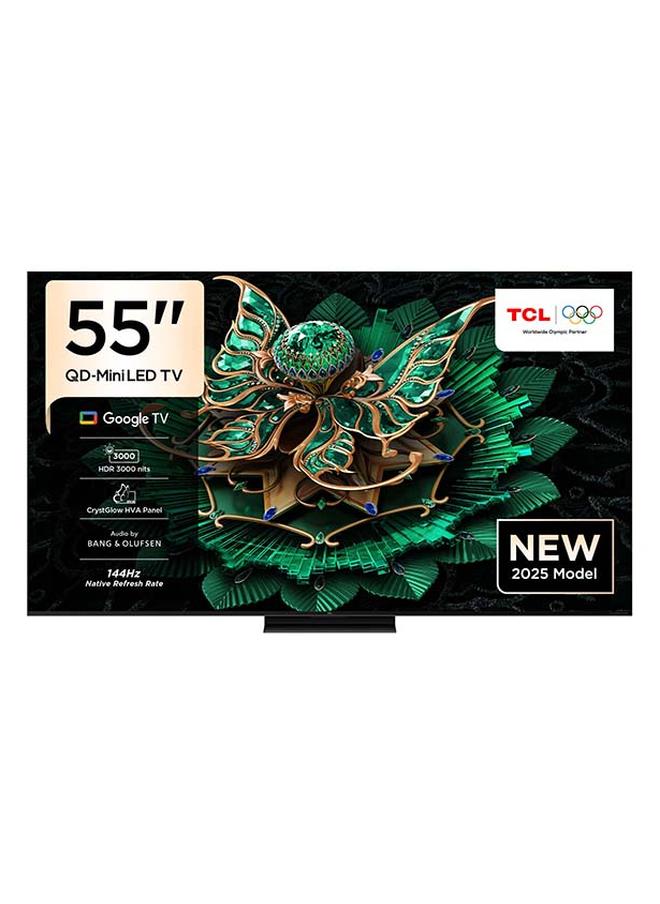 تي سي إل تلفاز جوجل الذكي 55 بوصة QD-Mini LED للألعاب، معدل تحديث أصلي 144 هرتز، سلسلة ديمينغ دقيقة لوحة CrystGlow HVA، HDR 2600 نيت، تصميم فائق النحافة (طراز 2025) - Image 1