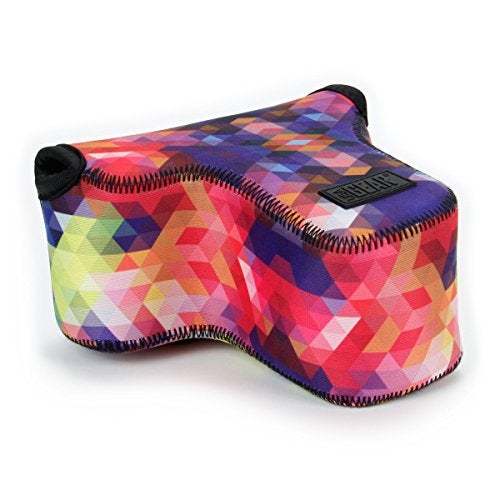 USA Gear Mirrorless Camera Sleeve - Neoprene Protection, Belt Loop, Accessory Pocket - Fits up to 6.25 x 3 x 6.5 in - Compatible with Canon Sony Nikon Fujifilm (Geometric) - Image 2