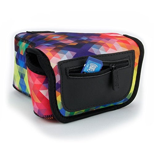 USA Gear Mirrorless Camera Sleeve - Neoprene Protection, Belt Loop, Accessory Pocket - Fits up to 6.25 x 3 x 6.5 in - Compatible with Canon Sony Nikon Fujifilm (Geometric) - Image 3