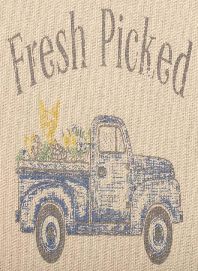 Piper Classics Fresh Picked Shower Curtain, Printed Blue Farm Truck/Produce & Flowers, 72" x 72", Bathroom Curtain - Image 5