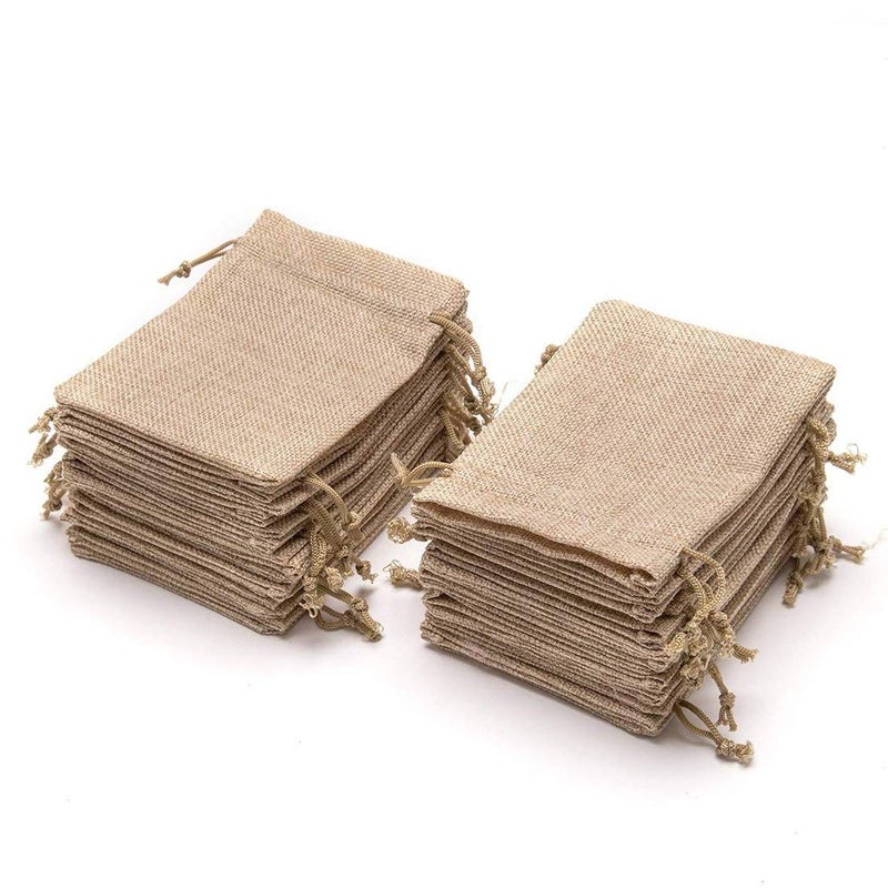 LifeKrafts Jute Linen Pouches for Diwali, Christmas & Party Gift Bag, Gifts Bags for Return Gifts Bags, (Natural Jute, 15x20 Cm) - Pack of 50 - Image 5