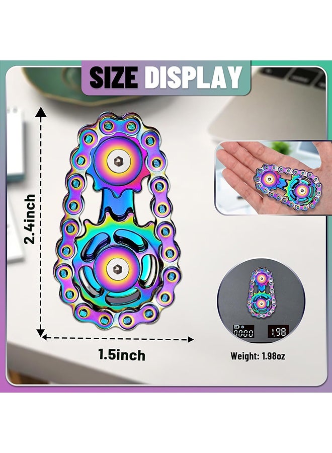 Teens Boys Metal Fidget Spinner Toys For Adults Figette Bike Chain Roller Cool Gadgets ADHD Anxiety Stress Relief Items Figet Desk Offices EDC Men Christmas Stocking Stuffers - Image 2