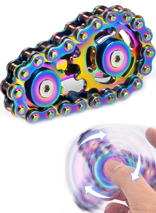 Teens Boys Metal Fidget Spinner Toys For Adults Figette Bike Chain Roller Cool Gadgets ADHD Anxiety Stress Relief Items Figet Desk Offices EDC Men Christmas Stocking Stuffers - Image 1