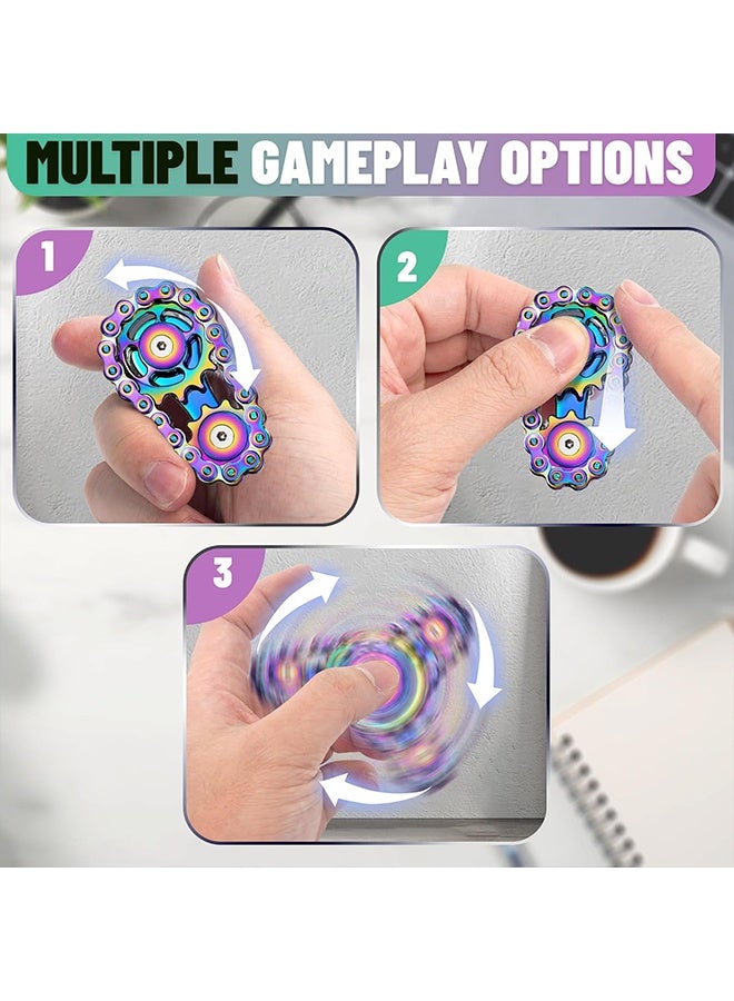 Teens Boys Metal Fidget Spinner Toys For Adults Figette Bike Chain Roller Cool Gadgets ADHD Anxiety Stress Relief Items Figet Desk Offices EDC Men Christmas Stocking Stuffers - Image 4