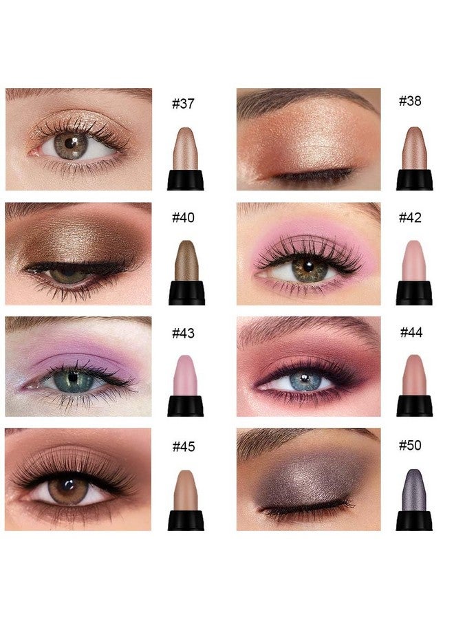 evpct 8Pcs Cream Eye Shadow Brightener Sticks Set For Eyes, Champagne Golden Rose Bronze Pink Waterlily Mauve Plum Smoky Amethyst Tawny Shimmer Matte Pencil Eye Shadow Crayon Stick Palette Makeup 06 - Image 1