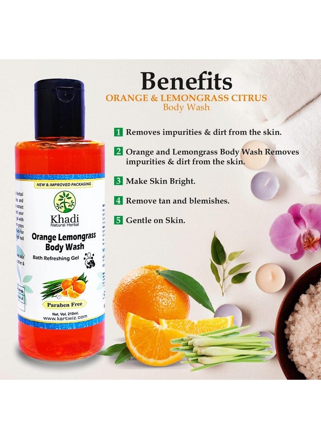Khadi Natural Herbal - Herbigiri Herbal Orange And Lemongrass Citrus Body Wash, 420 Ml - Image 1