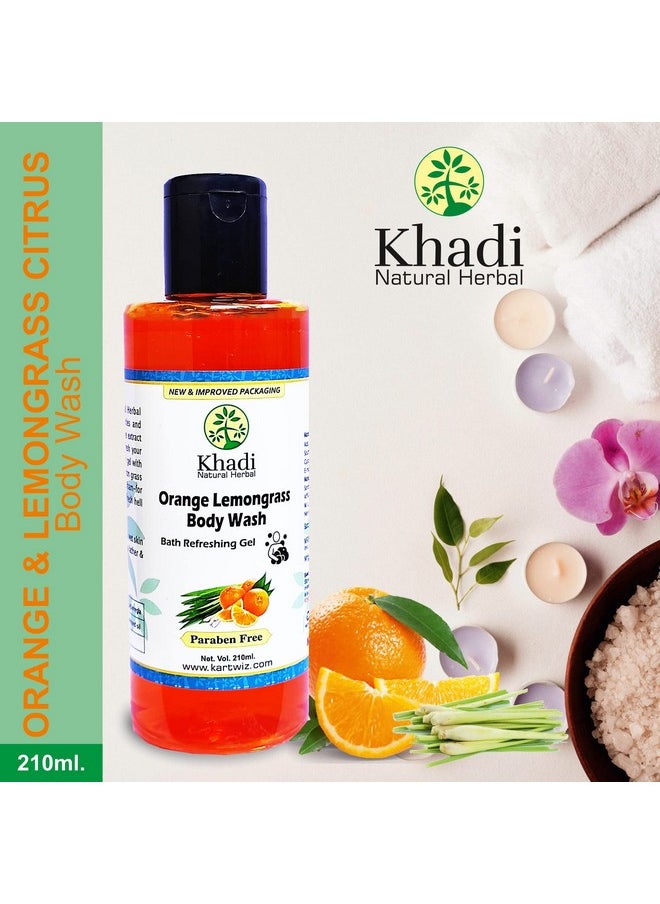 Khadi Natural Herbal - Herbigiri Herbal Orange And Lemongrass Citrus Body Wash, 420 Ml - Image 1