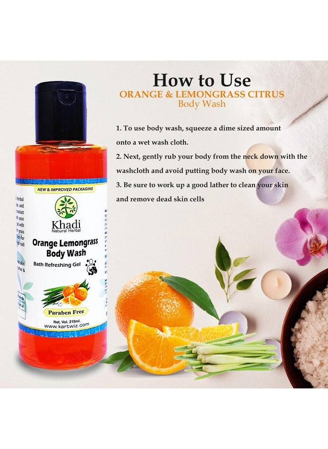 Khadi Natural Herbal - Herbigiri Herbal Orange And Lemongrass Citrus Body Wash, 420 Ml - Image 1