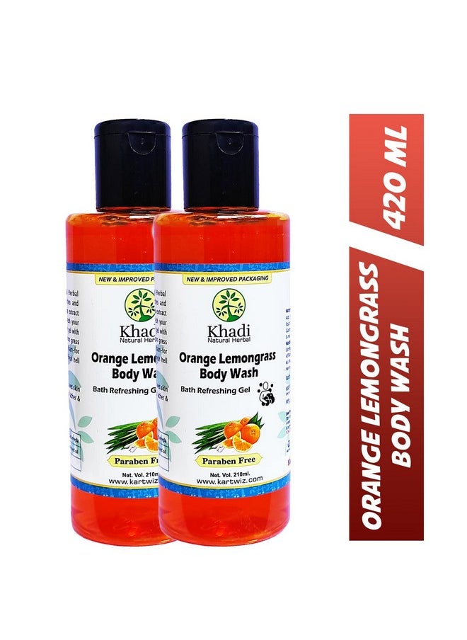 Khadi Natural Herbal - Herbigiri Herbal Orange And Lemongrass Citrus Body Wash, 420 Ml - Image 1