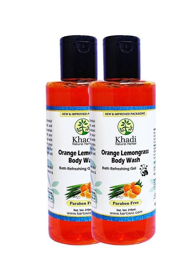 Khadi Natural Herbal - Herbigiri Herbal Orange And Lemongrass Citrus Body Wash, 420 Ml - Image 1