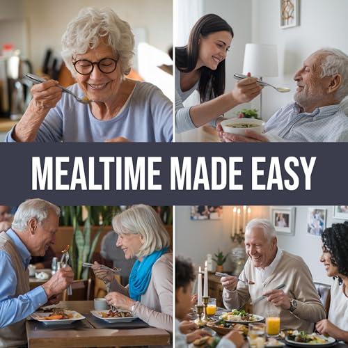BunMo Weighted Utensils for Tremors and Parkinsons Patients - Heavy Weight Silverware Set of Knife, Fork and Spoon - Parkinsons Gifts for People with Parkinson's - Adaptive Eating Flatware (3 Pieces) - Image 3