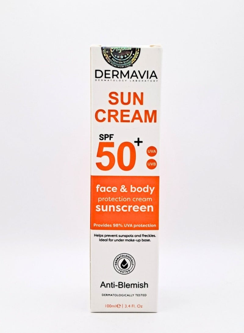 Dermavia Sun Cream Anti-Blemish Spf 50+ 100Ml - Image 1