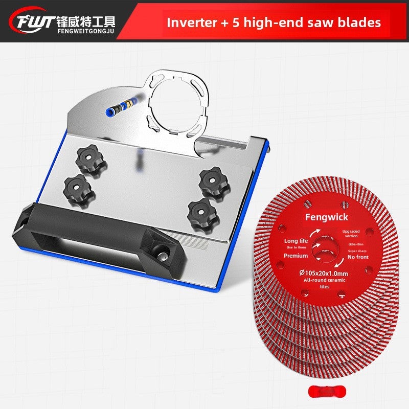 Stainless steel 45 degree chamferer 100 type angle grinder special ceramic tile chamfering accessories thickened durable tile tools(Angle grinder stainless steel 45 degree chamferer 5 saw blades) - Image 1