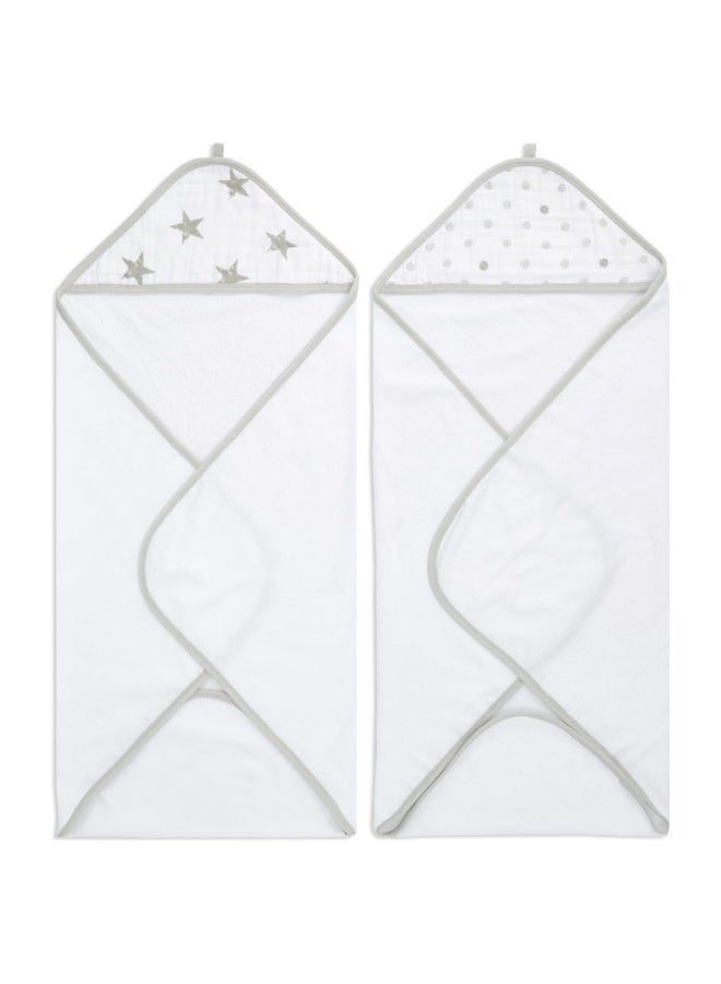 aden + anais Essentials Hooded Towel  Dusty  Pack of 2 - Image 1