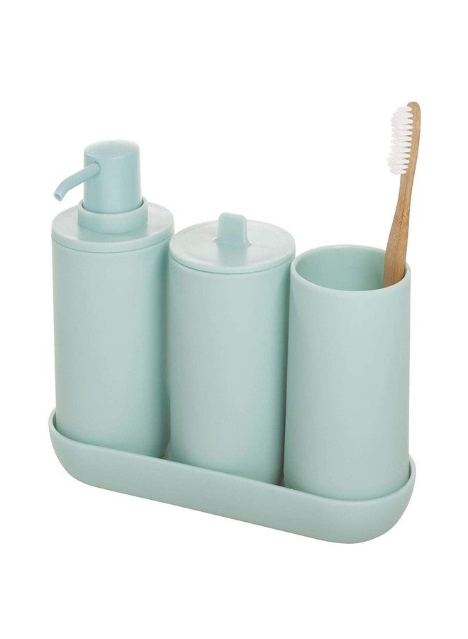 InterDesign iDesign Cade 4-Piece Bathroom Accessory Set, Soft Aqua - Image 1