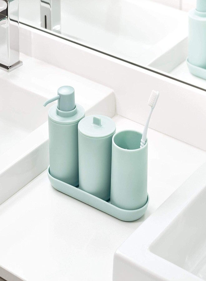 InterDesign iDesign Cade 4-Piece Bathroom Accessory Set, Soft Aqua - Image 2
