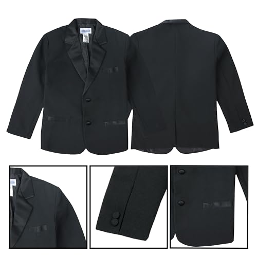 Spring Notion Boys' Classic Fit Tuxedo Set, No Tail 8 Black - Image 5