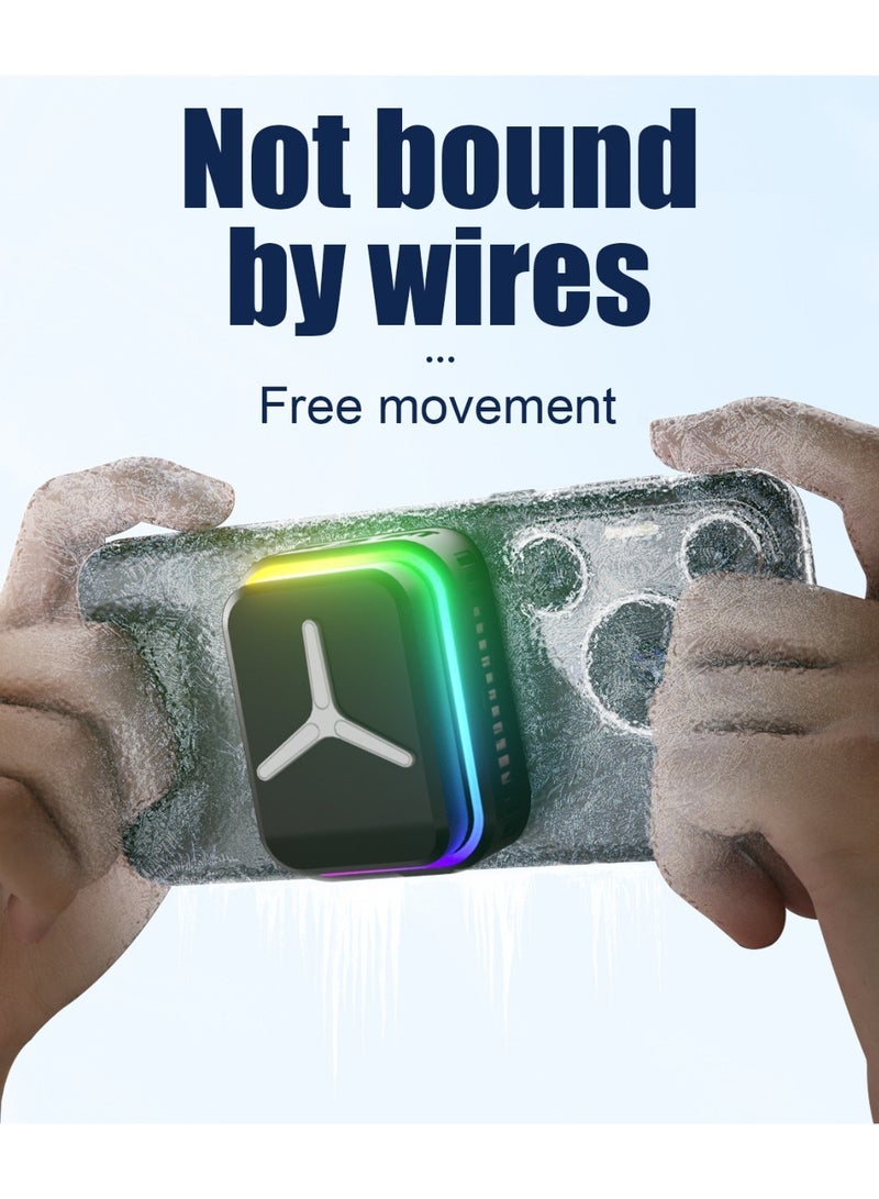 general Magnetic Mobile Cooler，Mobile Phone Cooler Fan，USB Cooling Fan for Phone, Temp Smart Control, RGB Light，Universal Semiconductor Radiator Game Pad Holder Stand - Image 5