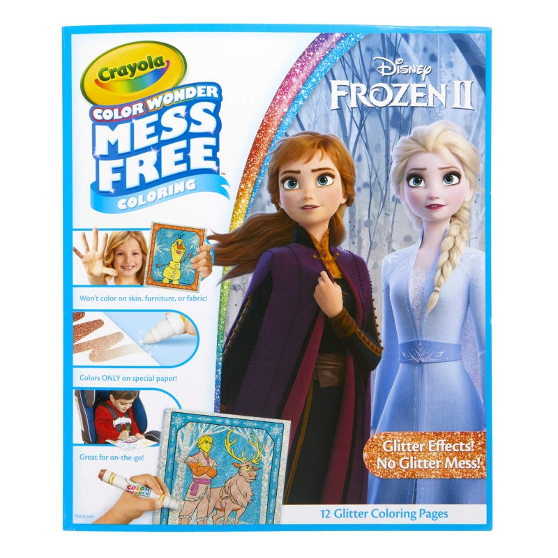 Crayola Frozen 2 Glitter Effects Color Wonder Set, Mess Free Coloring, Gift for Kids, 3, 4, 5, 6 - Image 2