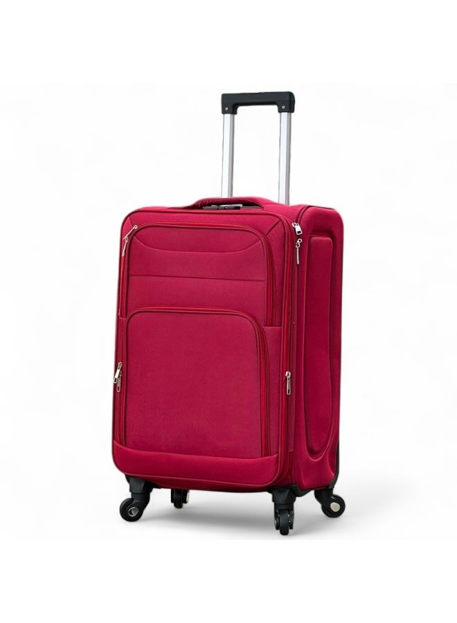 ZAAPPY Soft Shell 24 Inch Medium Checked Luggage, Ultra Lightweight, Expandable, 4 Smooth Wheels with Combination Locks - Image 1