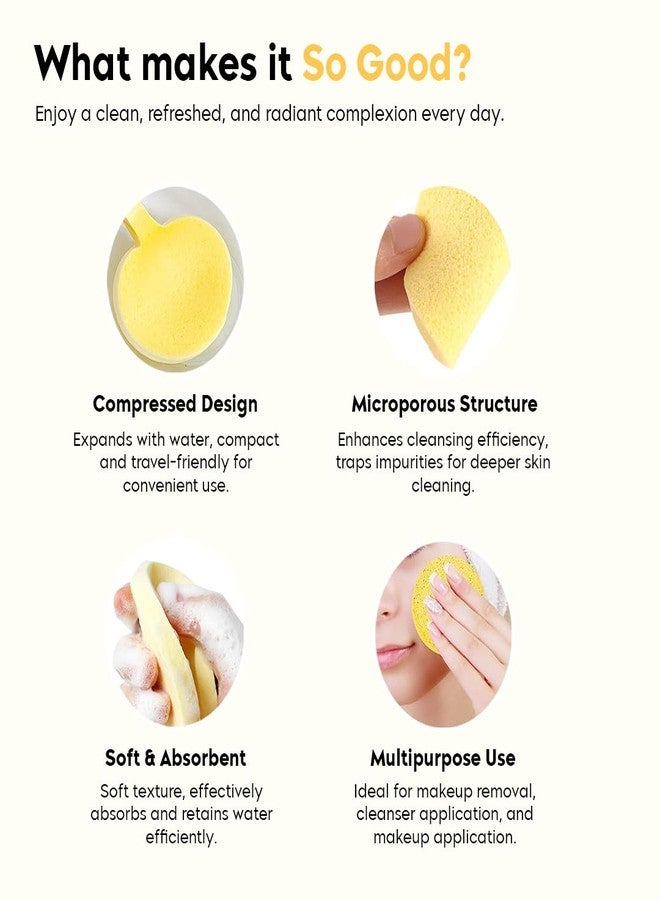 Multibrite 24Pcs Reusable Compressed Facial Sponges, Makeup Remover Pads, Face Cleansing Pads, Cosmetic Spa Sponges for Removing Dead Skin, Facial Cleansing, Gentle Exfoliating, Makeup Removal - Image 4
