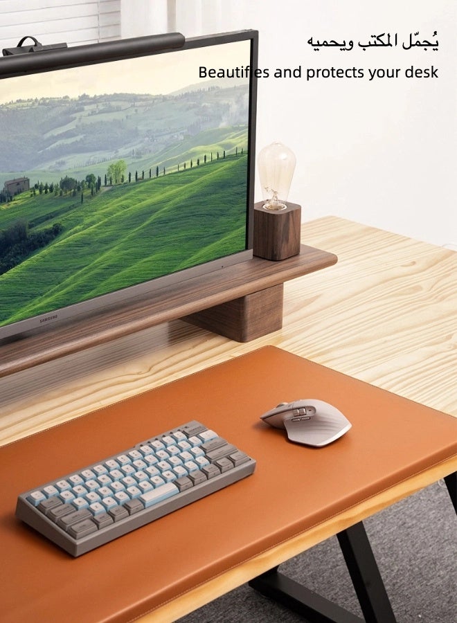 Leather Desk Mat with Folded Edge – Anti-Slip Office Mouse Pad & Keyboard Mat – Green - Image 5