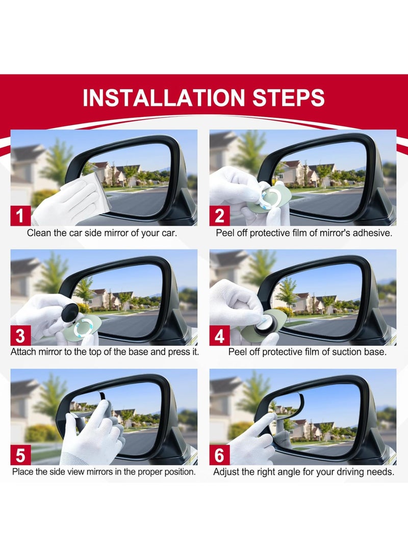 LuckSa 2 Pack Blind Spot Mirrors, HD Glass Frameless Convex Rear View Mirrors, Wide Angle Adjustable Stick for Side Mirror, Automotive Exterior Accessories for Car, SUV & Trucks - Image 5