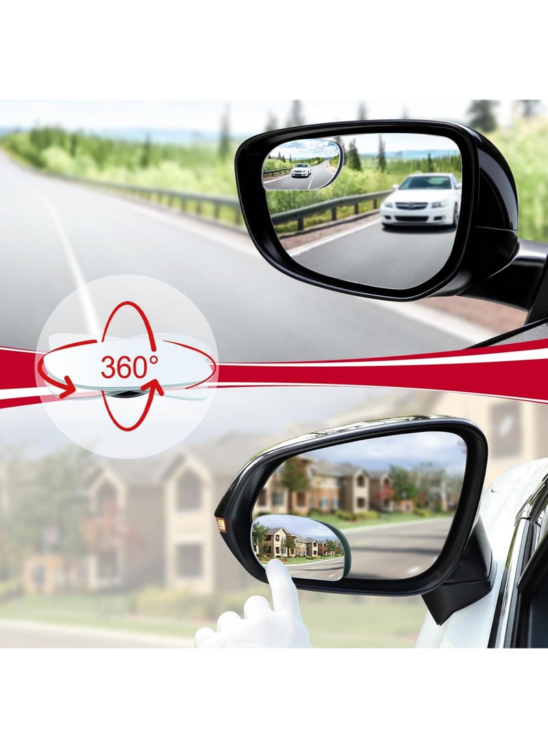 LuckSa 2 Pack Blind Spot Mirrors, HD Glass Frameless Convex Rear View Mirrors, Wide Angle Adjustable Stick for Side Mirror, Automotive Exterior Accessories for Car, SUV & Trucks - Image 3