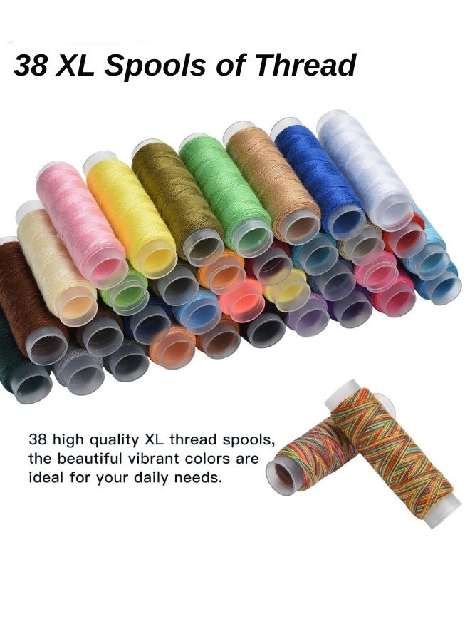 Farahom Large Sewing Kit for Adults, Portable Hand Sewing Kit with Ultra-Sharp 8" (20.3cm) Scissors, Needle and Thread Kit for Beginners & Professionals, 38XL Thread Spools, 30 Needles, Compact Travel Sewing Repair Kit, DIY Gift for Tailors & Crafters - Image 4