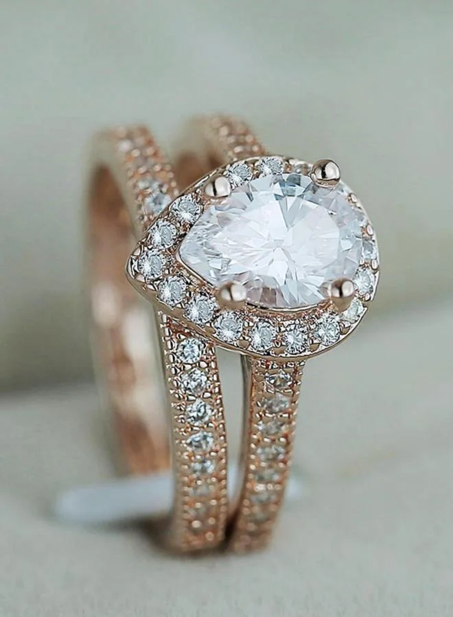 Take Two Set of 2 - Water Drop Embellished Rings