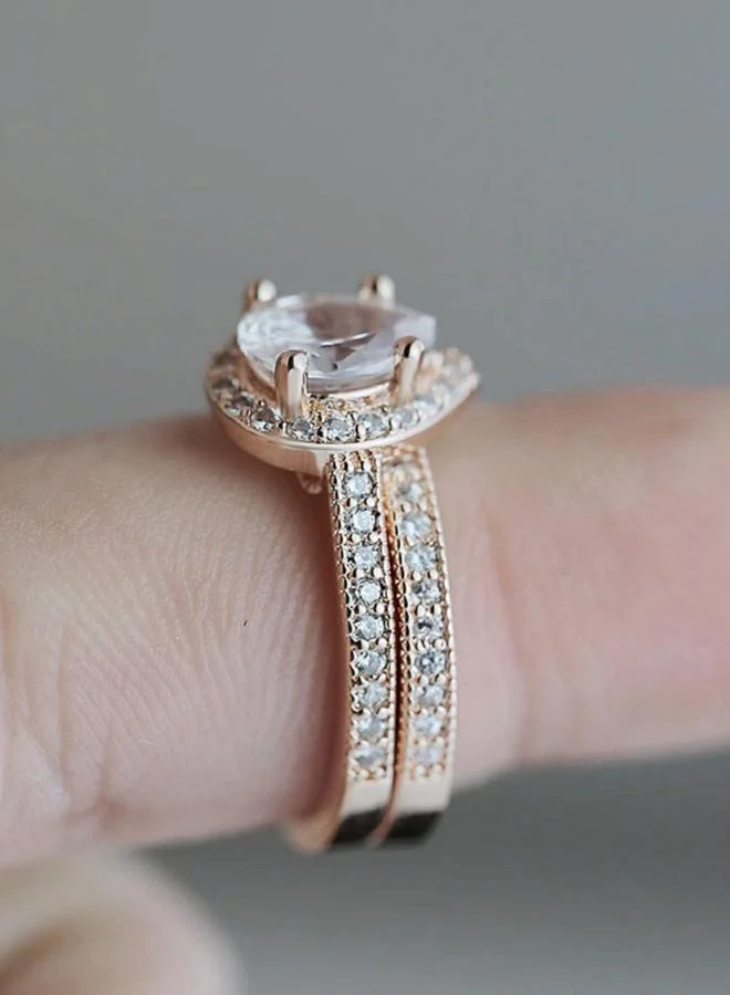 Take Two Set of 2 - Water Drop Embellished Rings