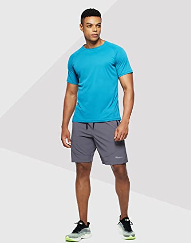 Pudolla Men's Workout Running Shorts Lightweight Gym Athletic Shorts for Men with Zipper Pockets (Dark Gray Small) - Image 5