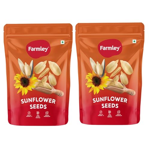 Farmley Sunflower Seeds 400 gram I Sunflower Seeds for Eating | Diet Food | Healthy Snack | Raw seeds | Weight management | Source of Antioxidants Pack of 2 - Image 1