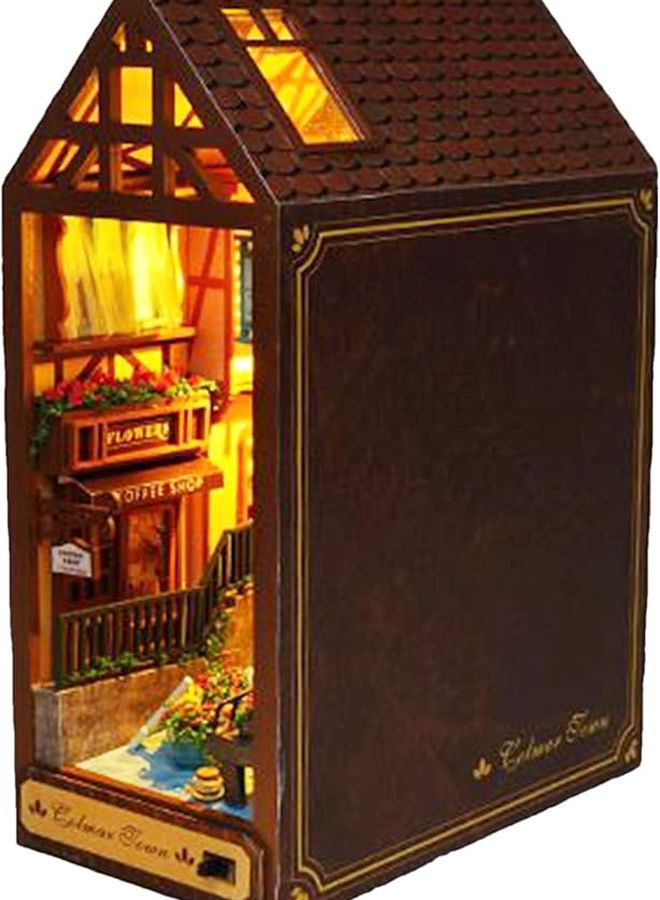 مجموعة نموذج منزل ثلاثي الأبعاد من الخشب مع إضاءة LED للأطفال والكبار لتزيين المنزل - Image 1