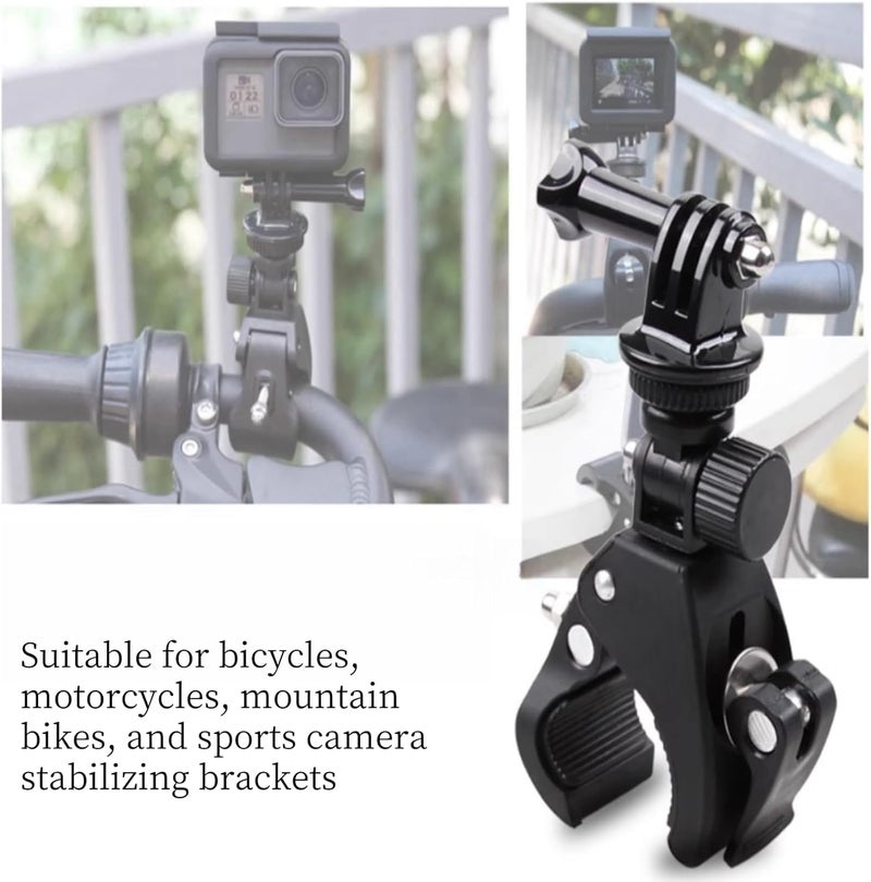 SHOPEE Action Camera Mount Clamp, Bike/Motorcycle Handlebar Clamp Cell Phone Adapter for Insta360/Hero/AKASO/Osmo, Sports Camera Mounts Compatible with Smartphone DSLR Cameras, Camcorders - Image 4